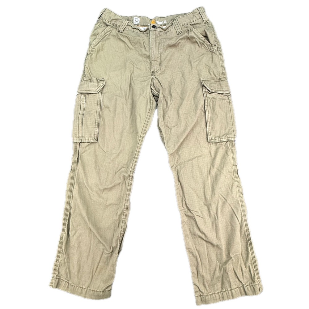 Carhartt Cargo Pants Mens 34‎ Green Relaxed Fit Force Ripstop Work Trousers